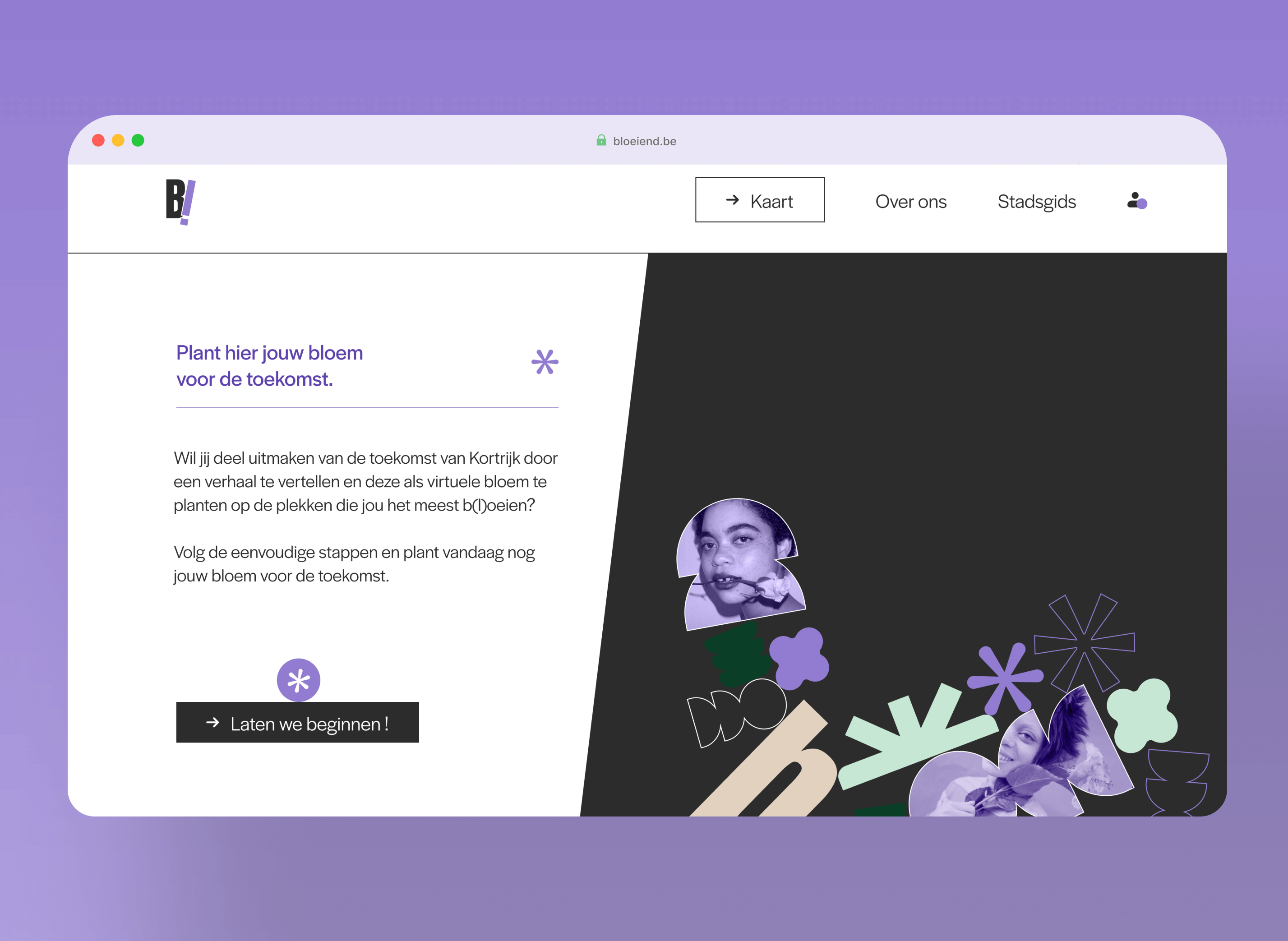 mockup met beeld startscherm plant een bloem