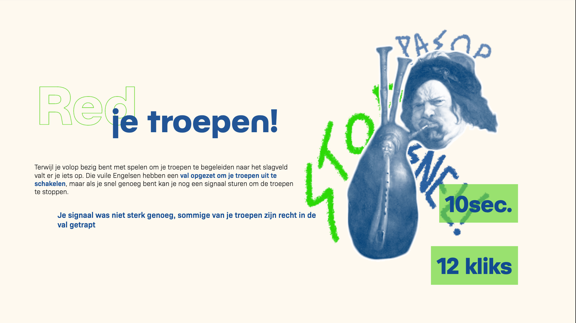 scherm van desktop website, test klikken